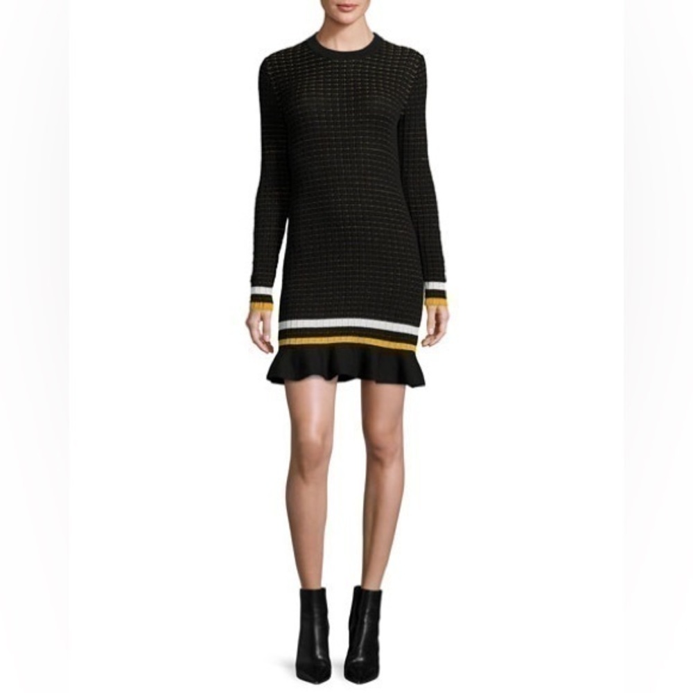 3.1 Phillip Lim Striped Ruffle Hem Knit Dress, Size M, Gently Worn